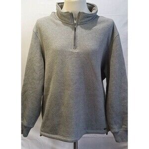 Stanley Men's Waffle Knit Gray Inner Sherpa Pullover 1/4 Zip Sweater Large